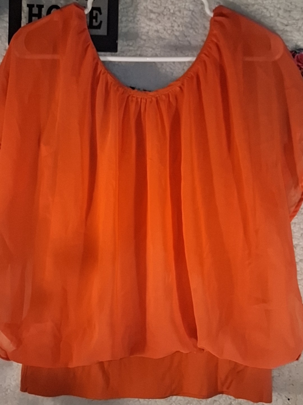 Joseph Vibrant Orange Sheer Blouson Top